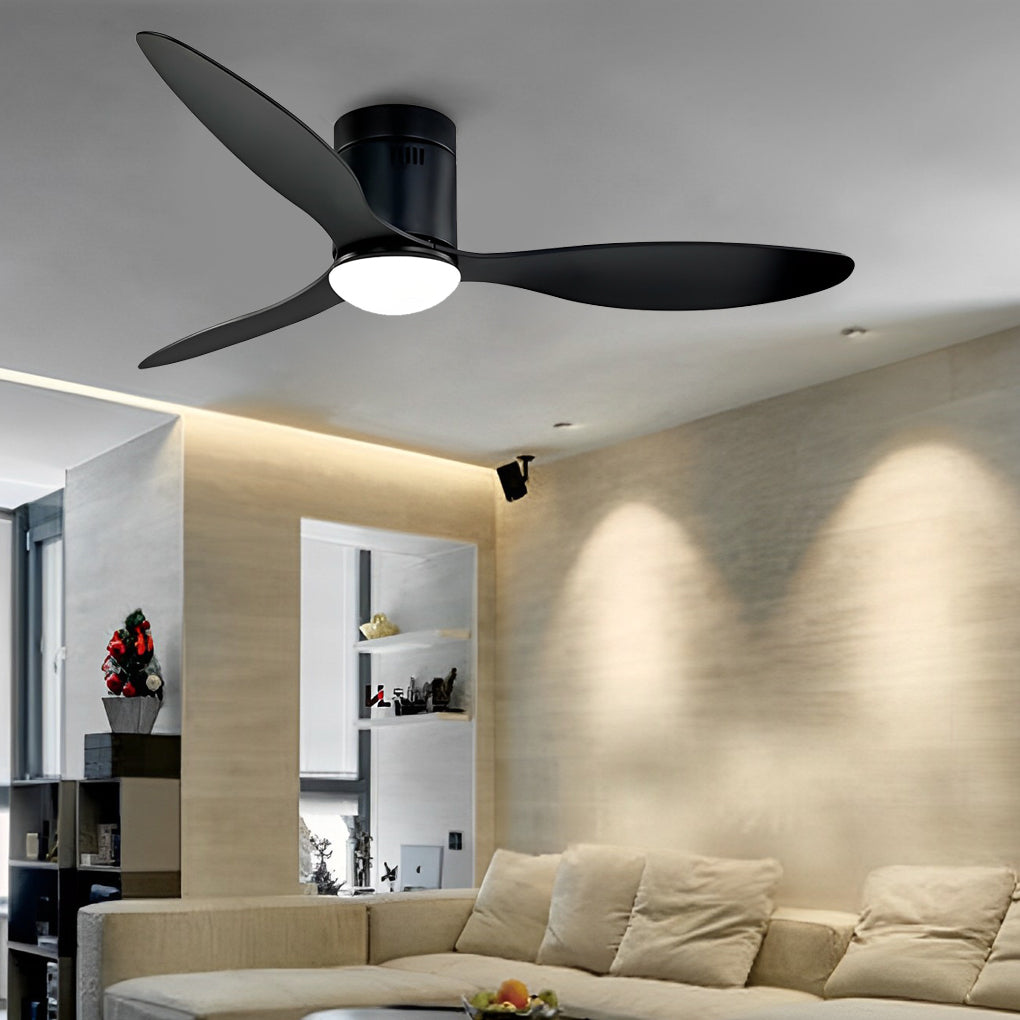 3-Blade Modern Ceiling Fan with Dimmable LED Light and Remote