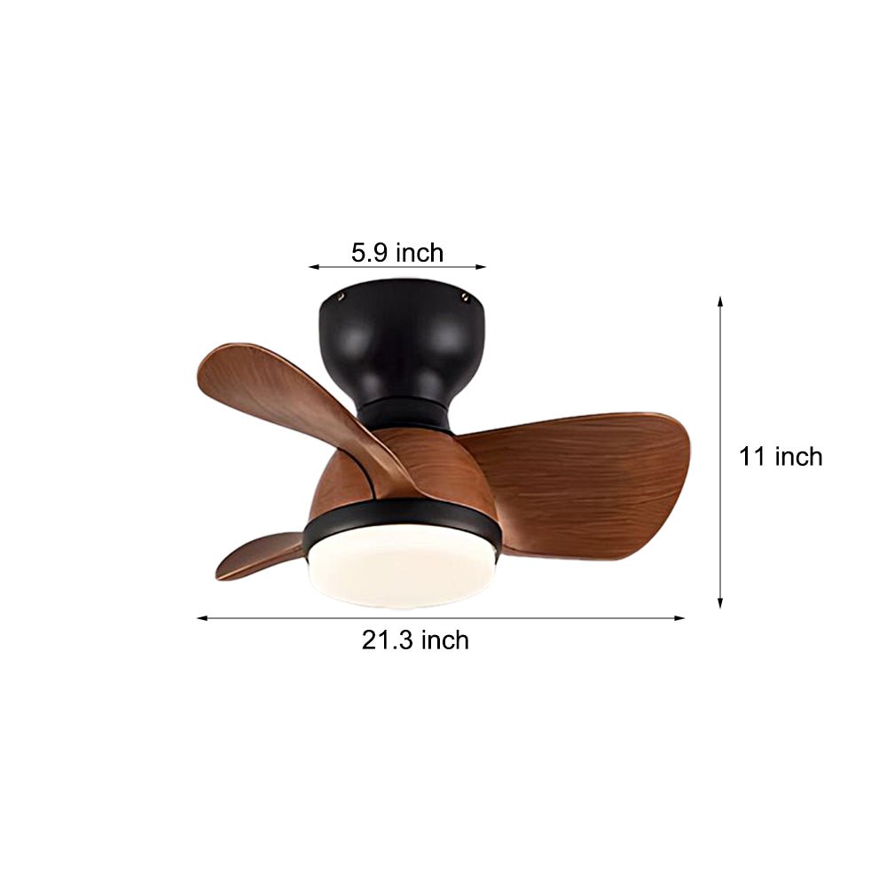 Space-Saving 3-Blade Ceiling Fan with Light & Remote