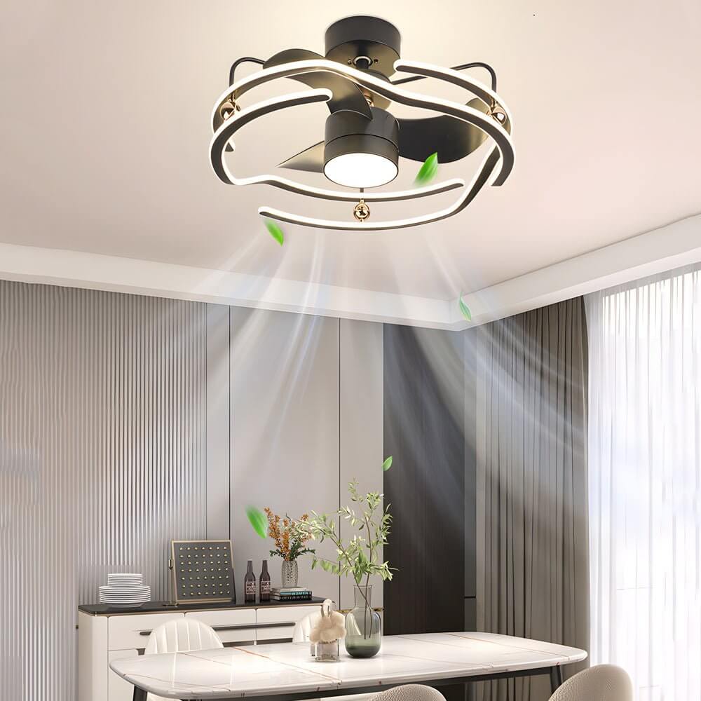 23.6" Low-Profile Ceiling Fan with Dimmable Light & Remote