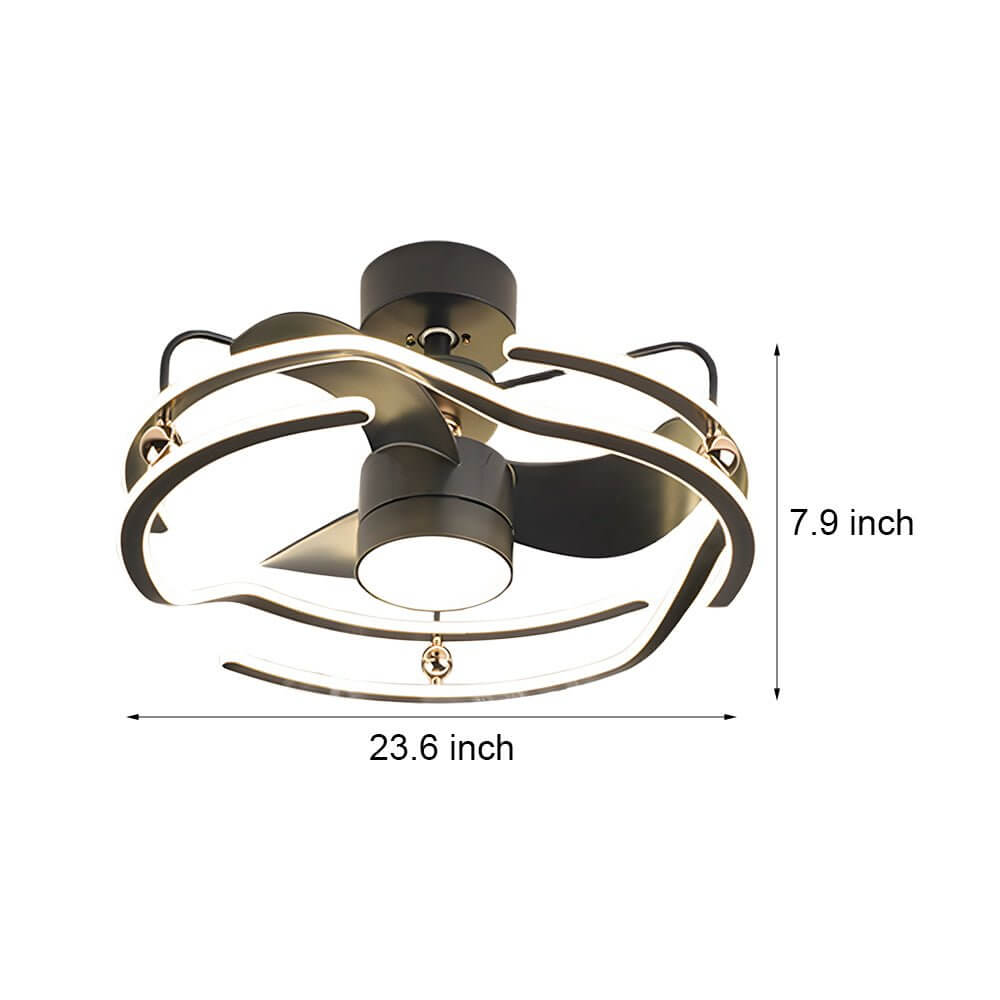 23.6" Low-Profile Ceiling Fan with Dimmable Light & Remote