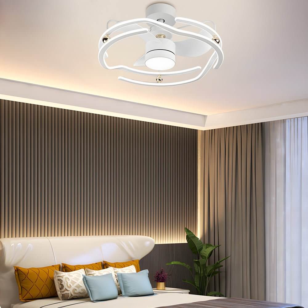 23.6 inch Low-Profile Ceiling Fan with Dimmable Light and Remote