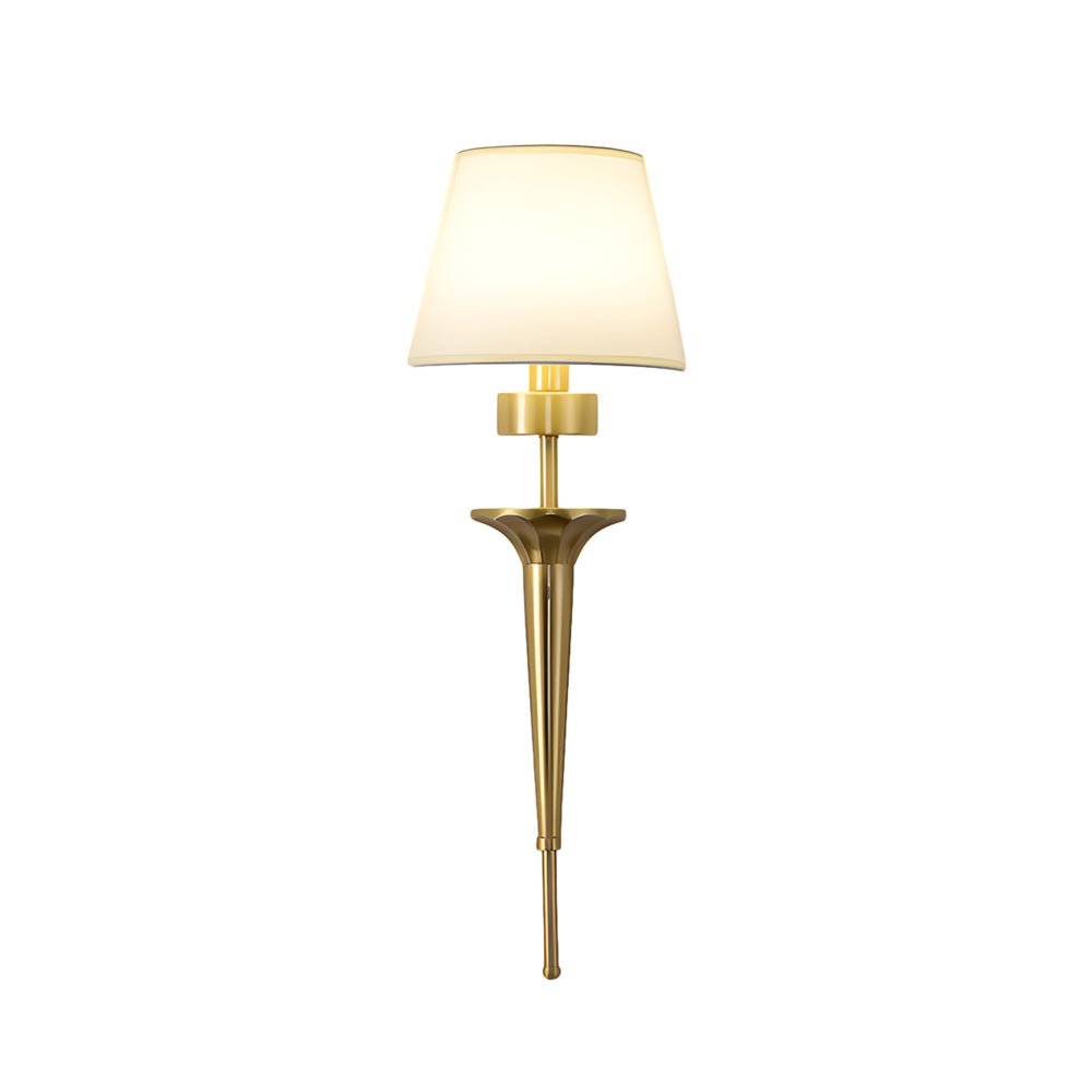 Wall Sconce Gold Black Fabric Shade Light American Style Bedroom Lamp