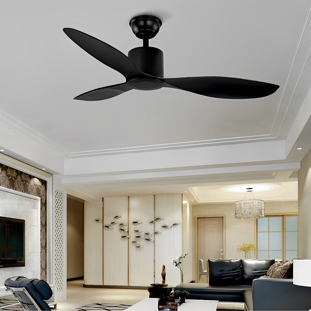 3-Blade Modern Ceiling Fan with Dimmable LED Light & Remote