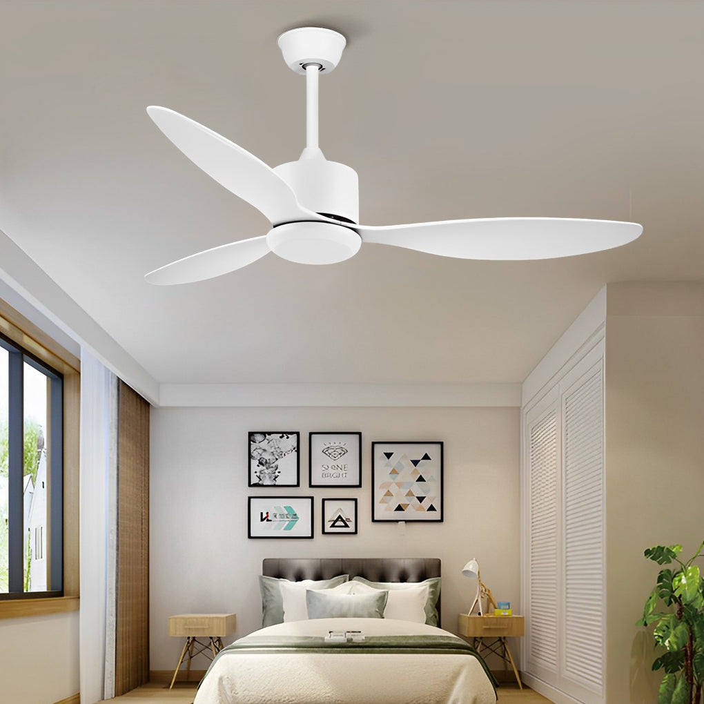 3-Blade Modern Ceiling Fan with Dimmable LED Light & Remote