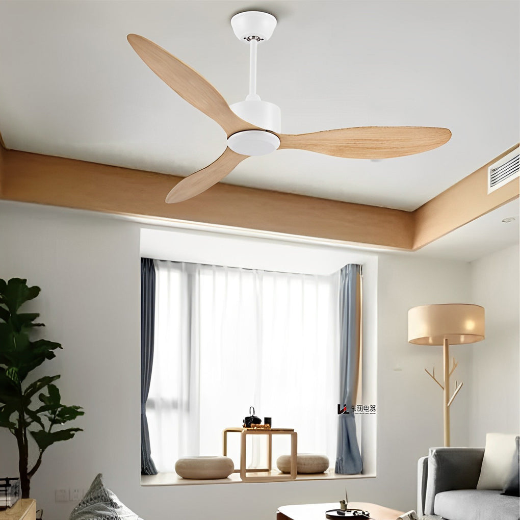3-Blade Modern Ceiling Fan with Dimmable LED Light & Remote