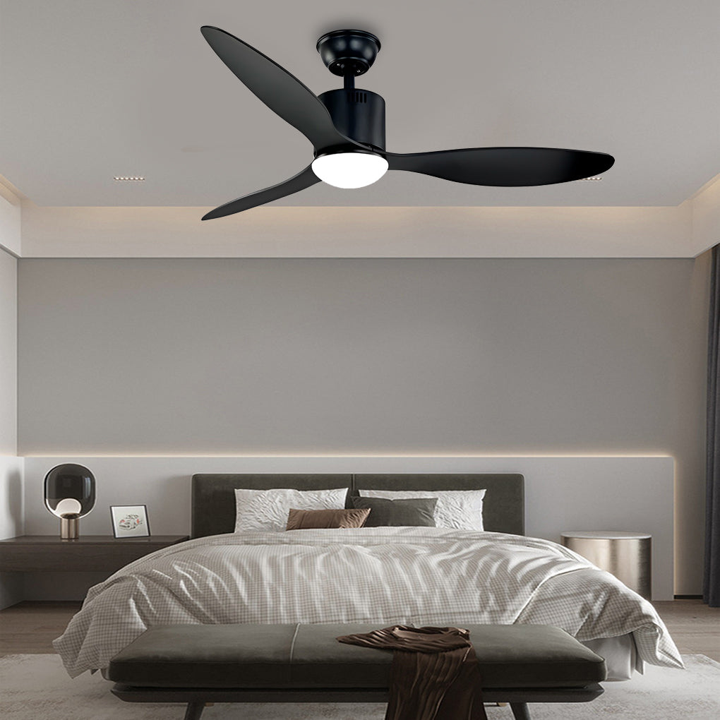 3-Blade Modern Ceiling Fan with Dimmable LED Light & Remote