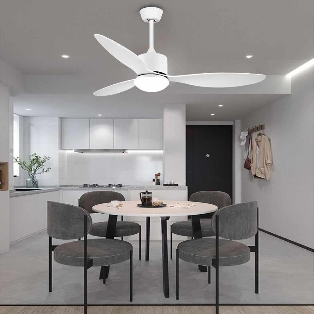 3-Blade Modern Ceiling Fan with Dimmable LED Light & Remote