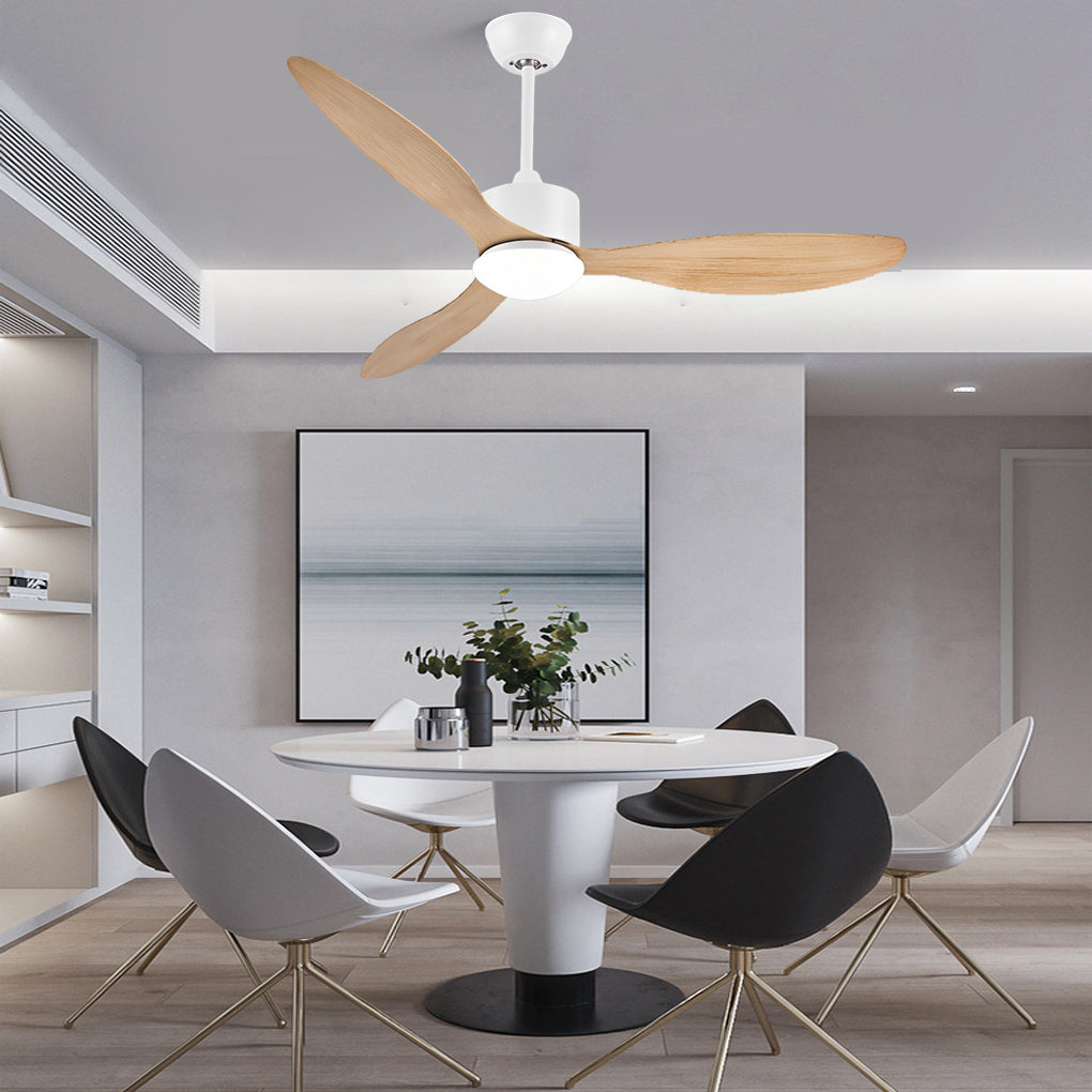 3-Blade Modern Ceiling Fan with Dimmable LED Light & Remote