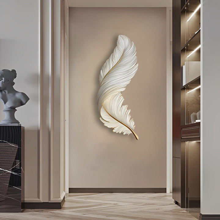 Wall Lamp Luxury Feather LED Art Deco Bedroom Living Room Sconce