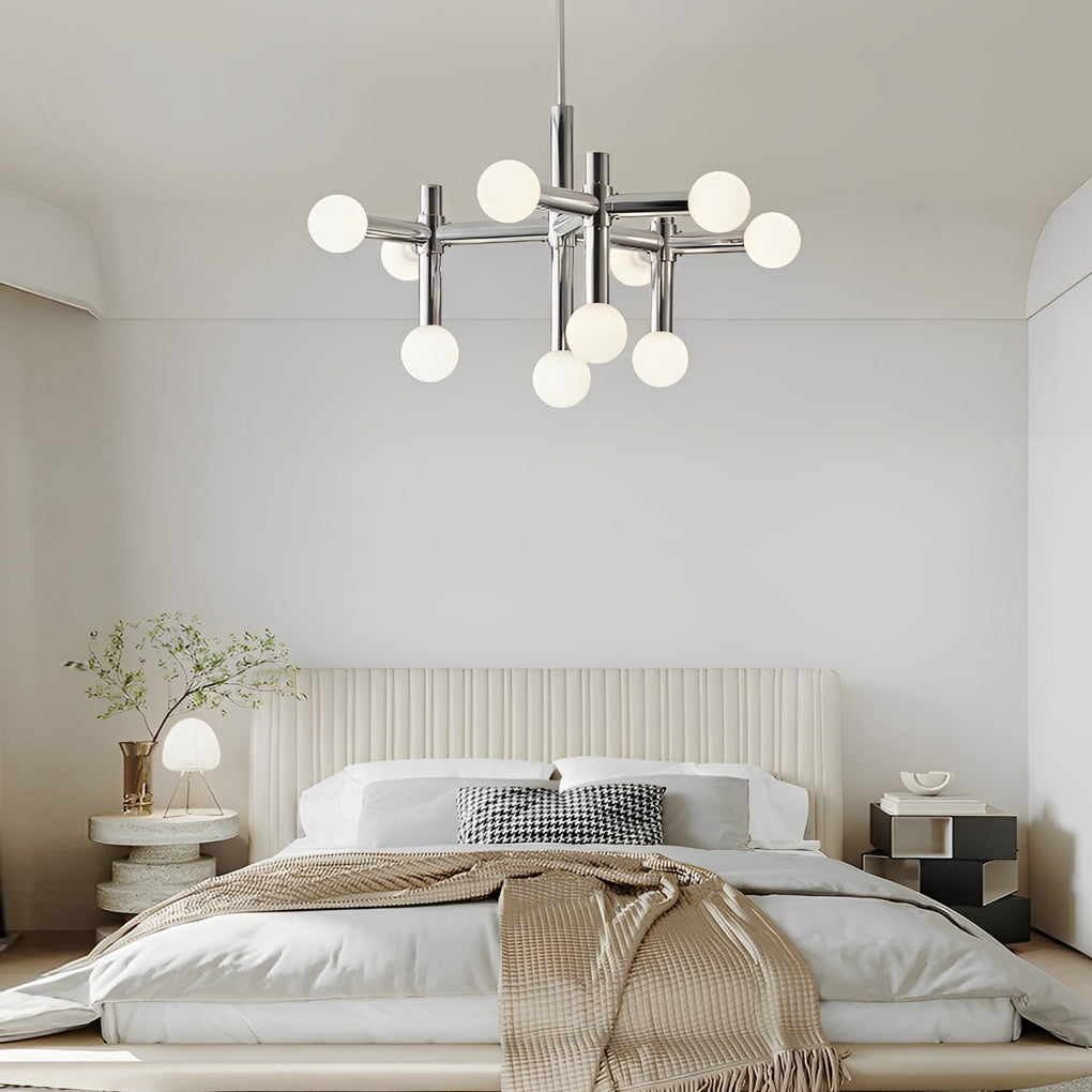 Sputnik Chandelier Modern 10-Light Chrome Glass Living Room Pendant