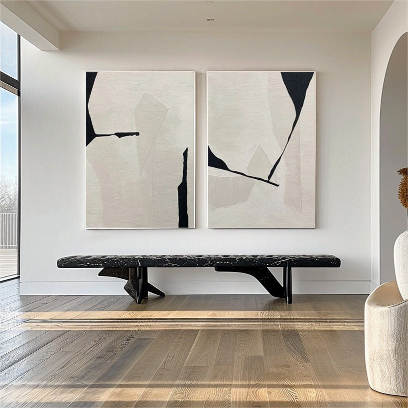 Abstract Geometric Wall Art Dual Panel Set
