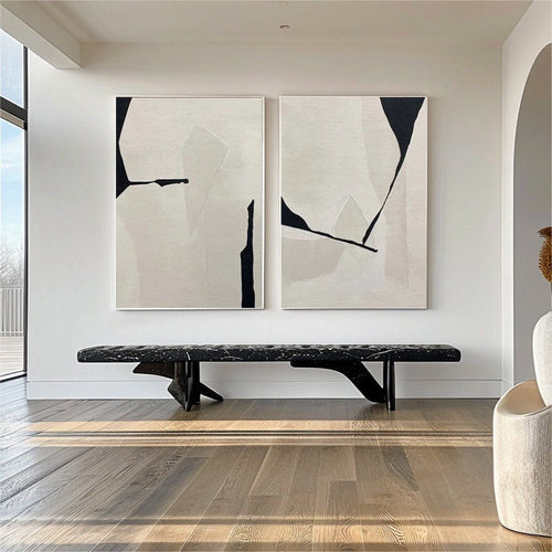 Abstract Geometric Wall Art Dual Panel Set
