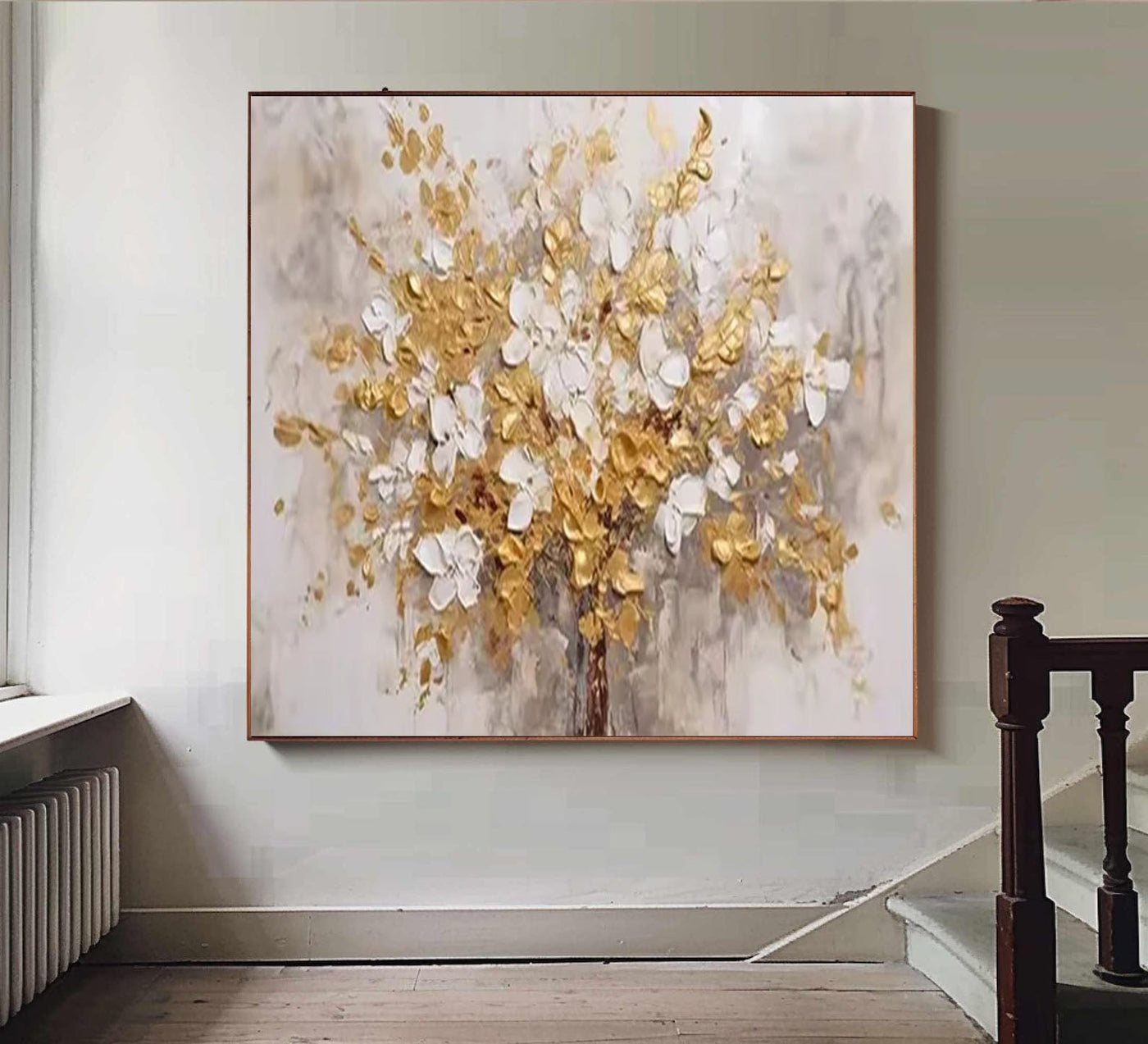 Golden Blossoms Tree — Luxury Wall Art