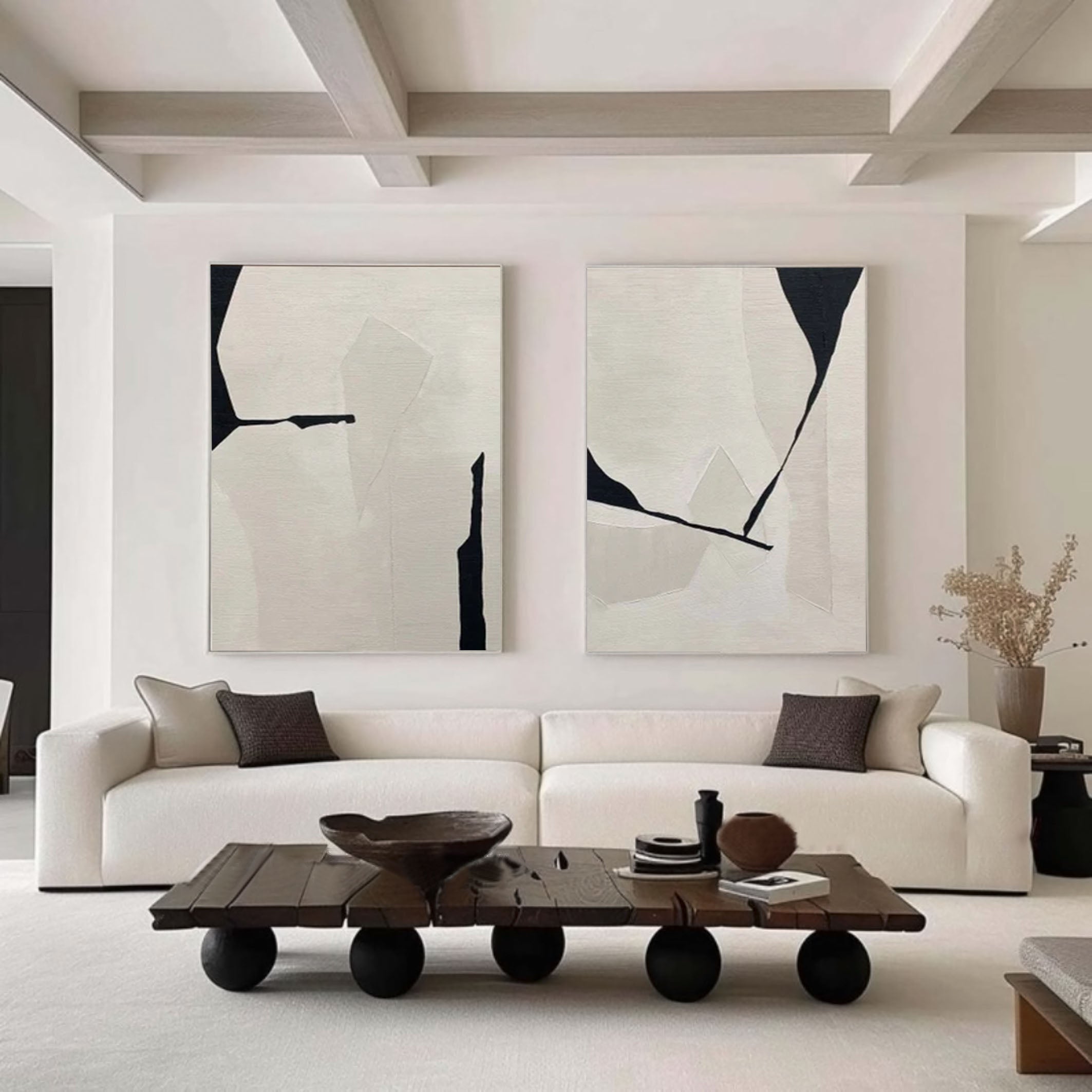 Abstract Geometric Wall Art — Dual Panel Set