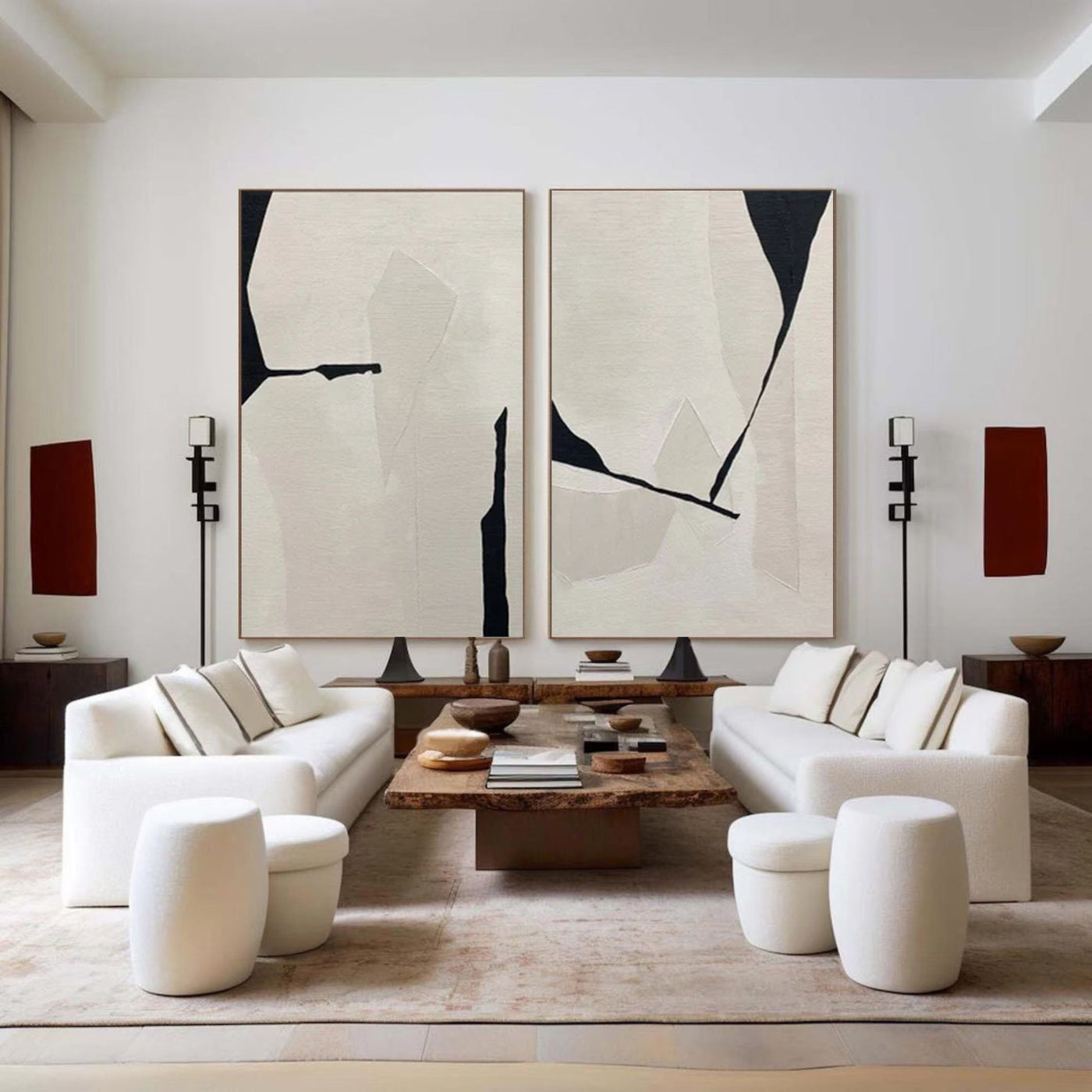 Abstract Geometric Wall Art — Dual Panel Set