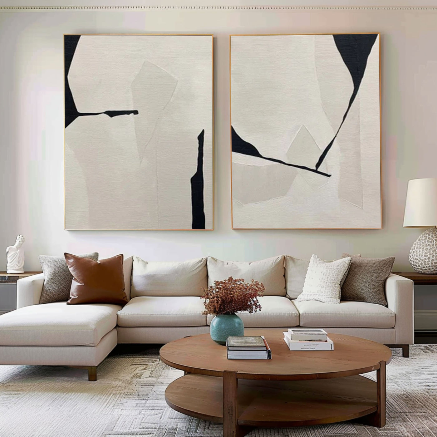 Abstract Geometric Wall Art — Dual Panel Set