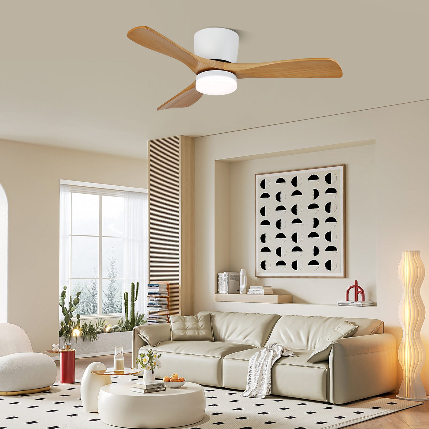 Aerodynamics Ceiling Fan with Light