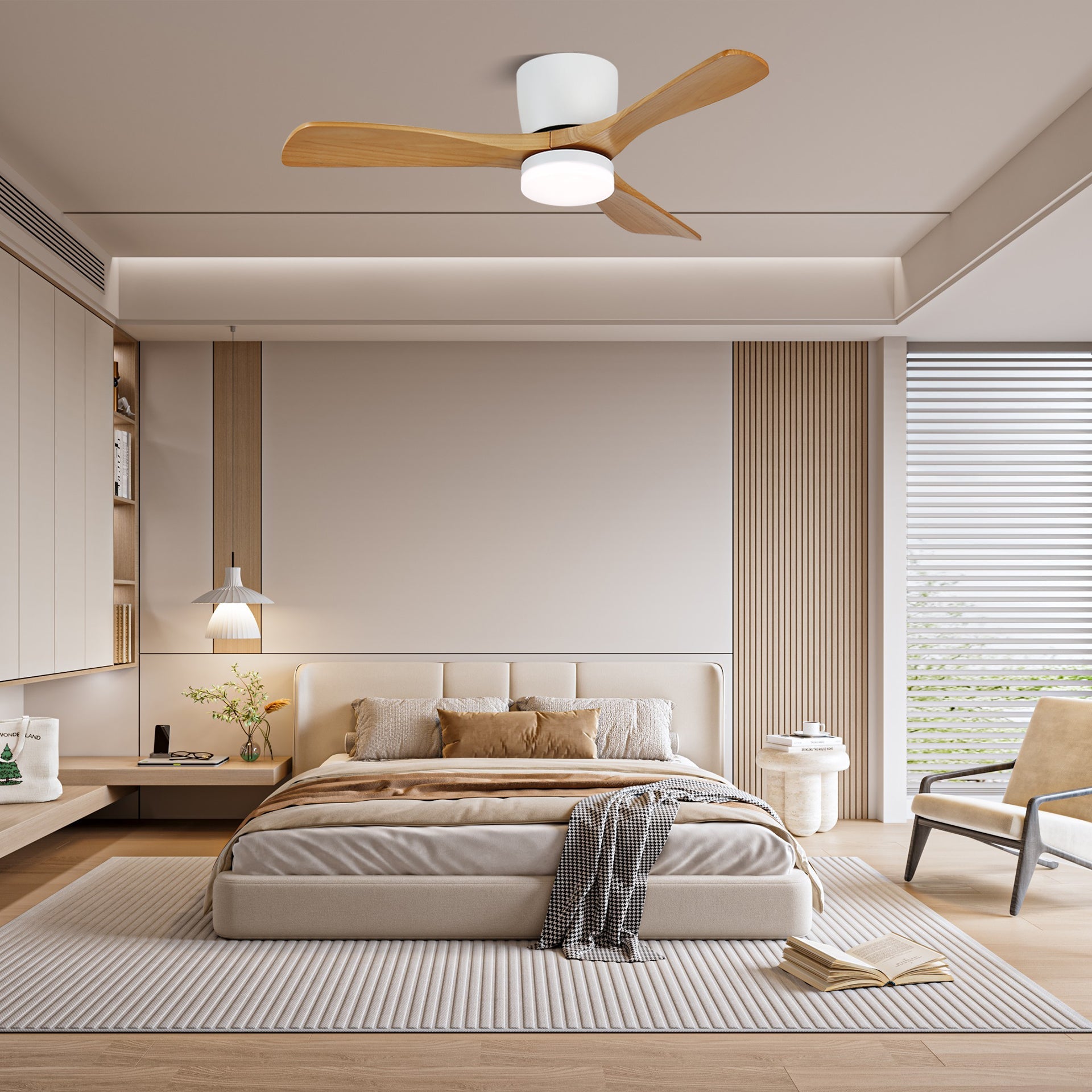 Aerodynamics Ceiling Fan with Light
