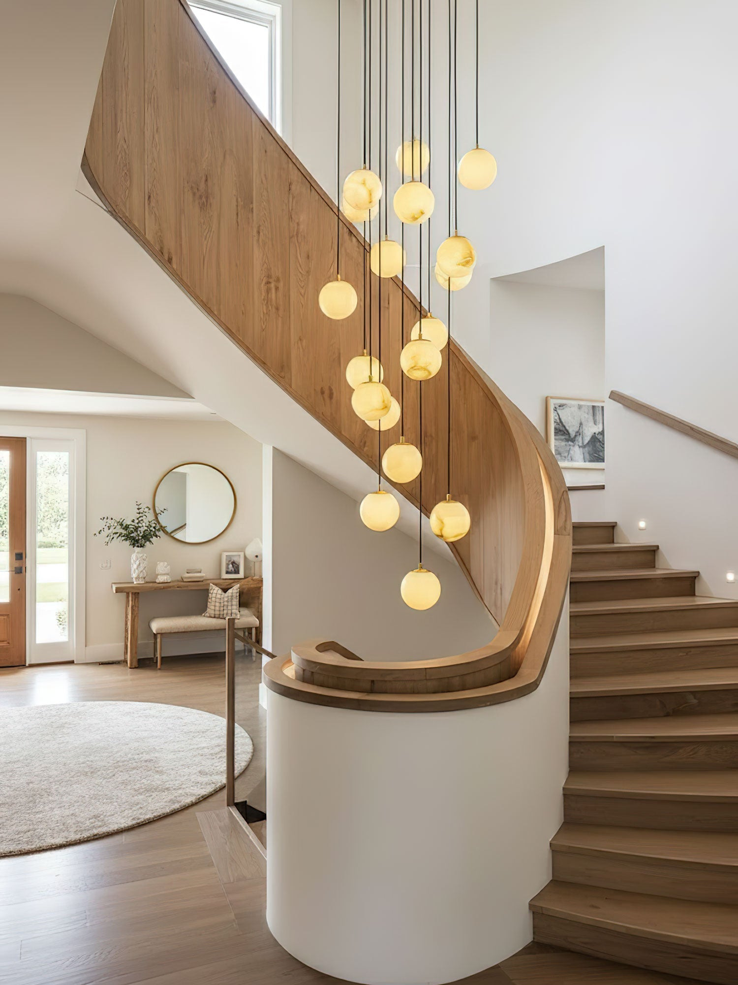 Alabaster Balls Cluster Chandelier