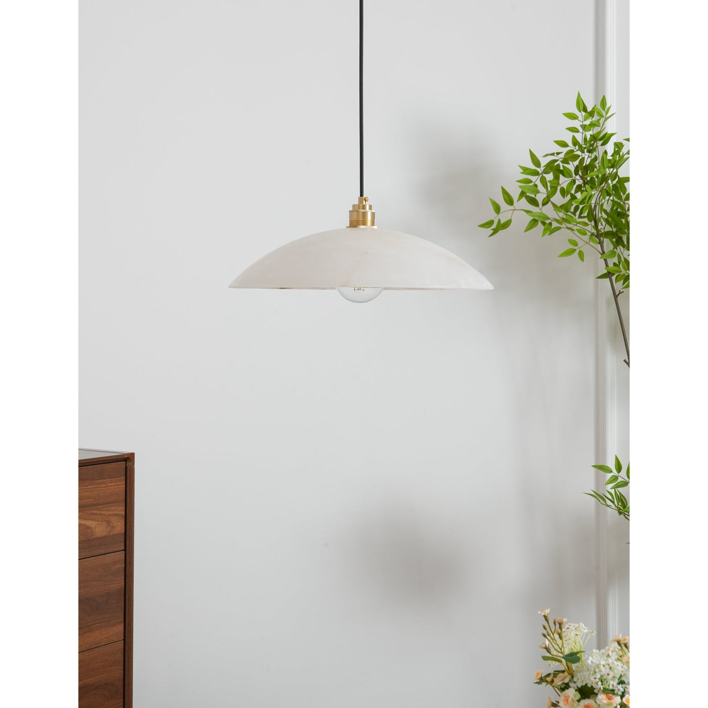 Alabaster Dome Pendant Lamp