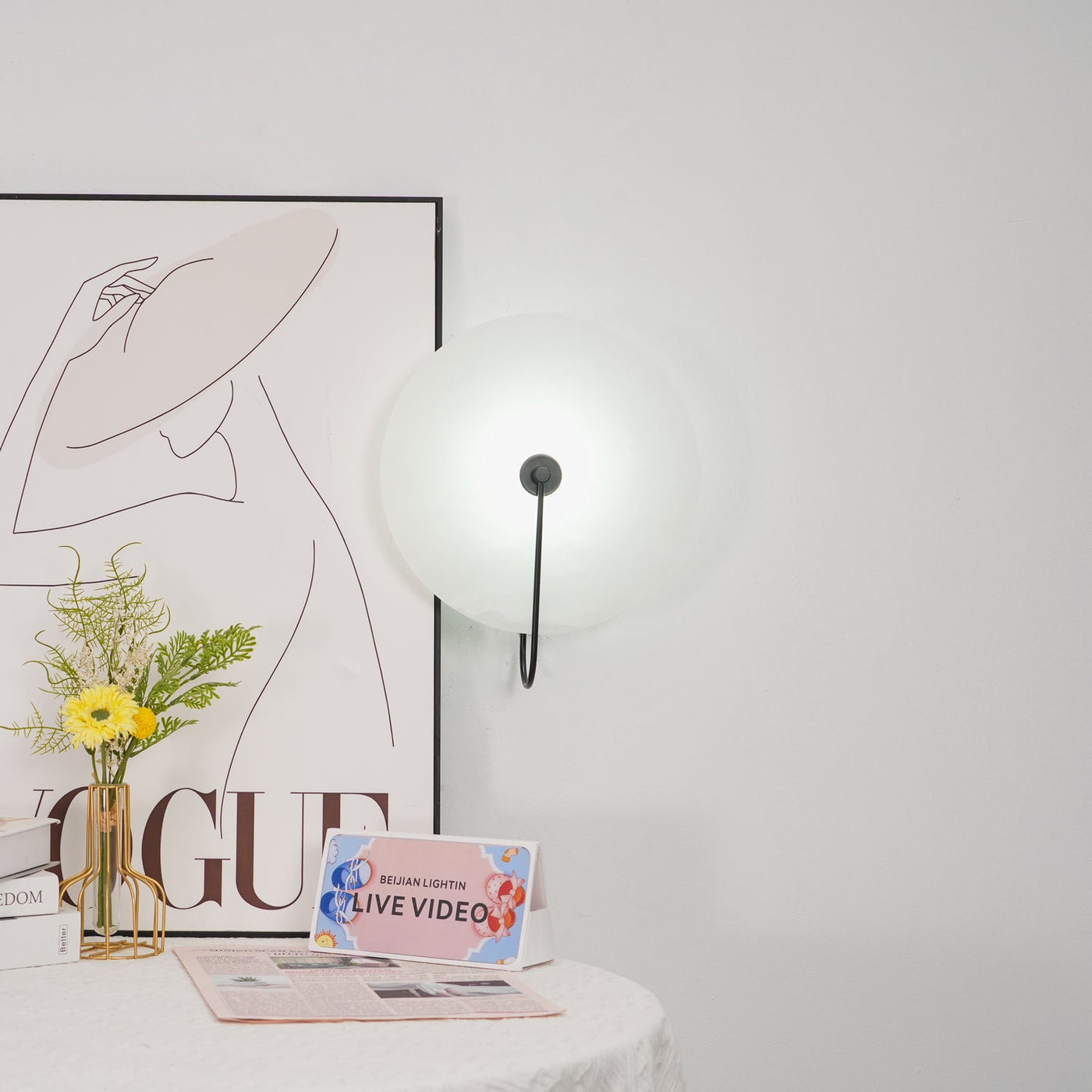Alabaster LED Plug-In Wall Lamp