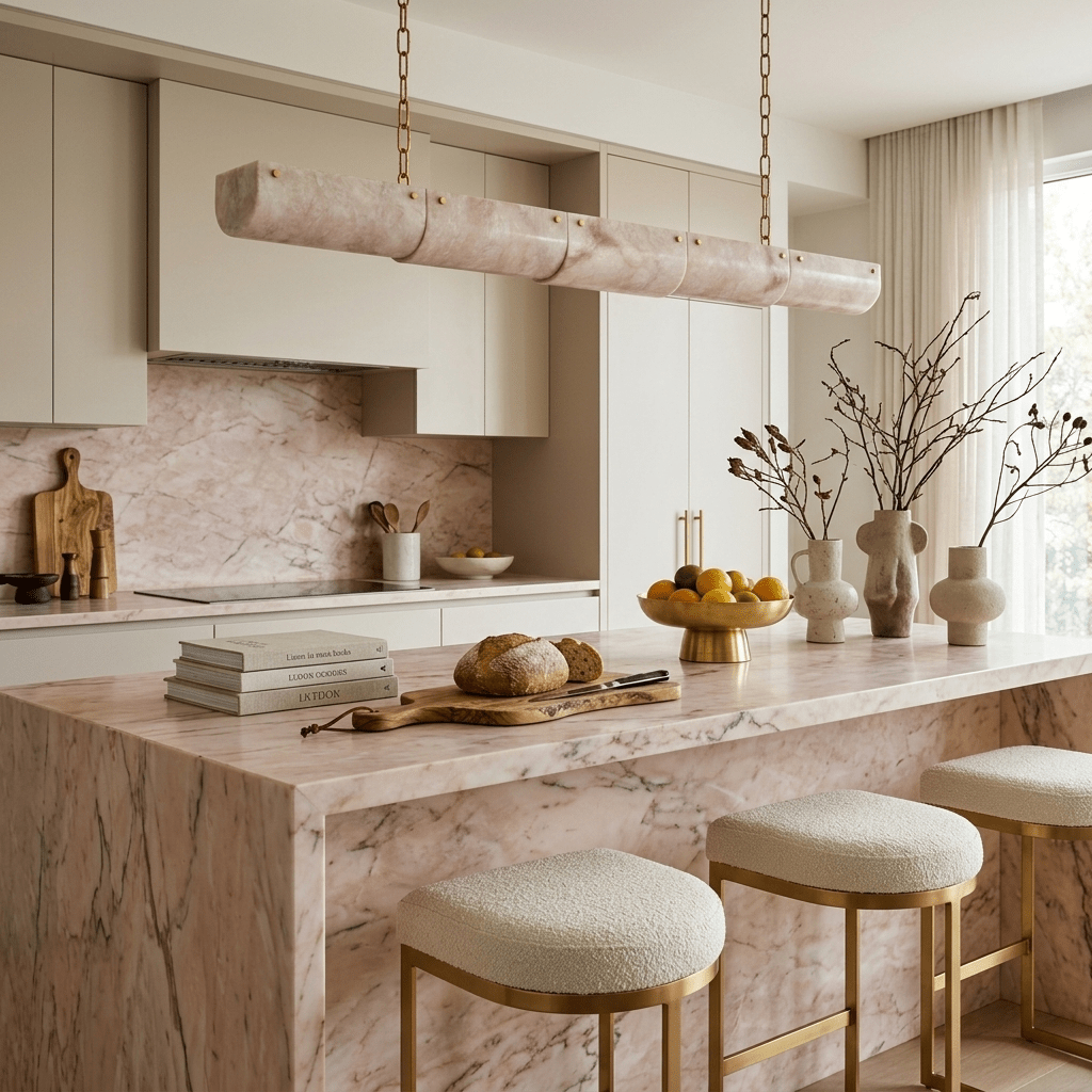 Alabaster Linear Chain Pendant Lamp