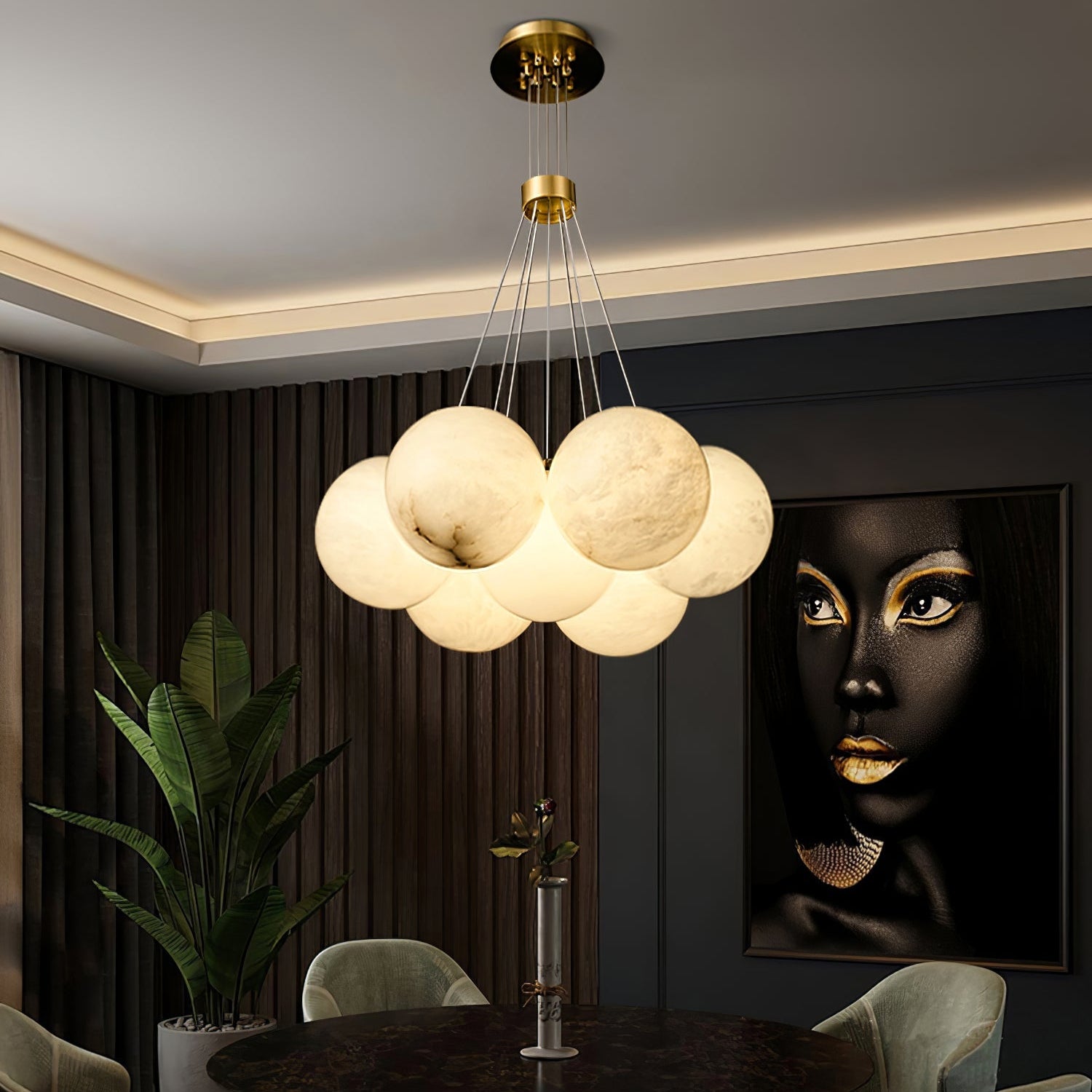 Alabaster Balls Chandelier