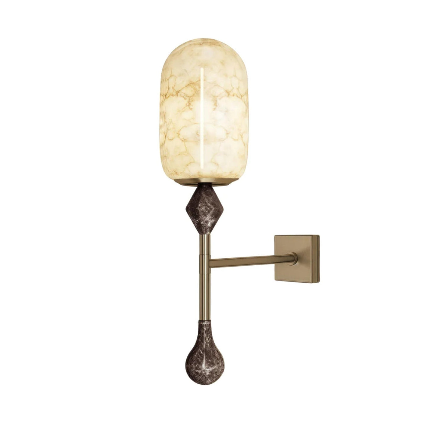 Alabaster Obelisk Double Wall Sconce