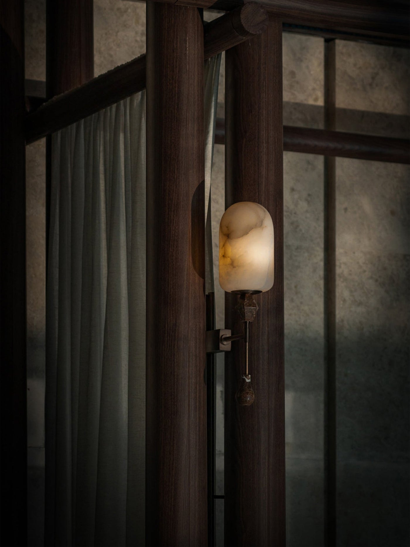 Alabaster Obelisk Double Wall Sconce