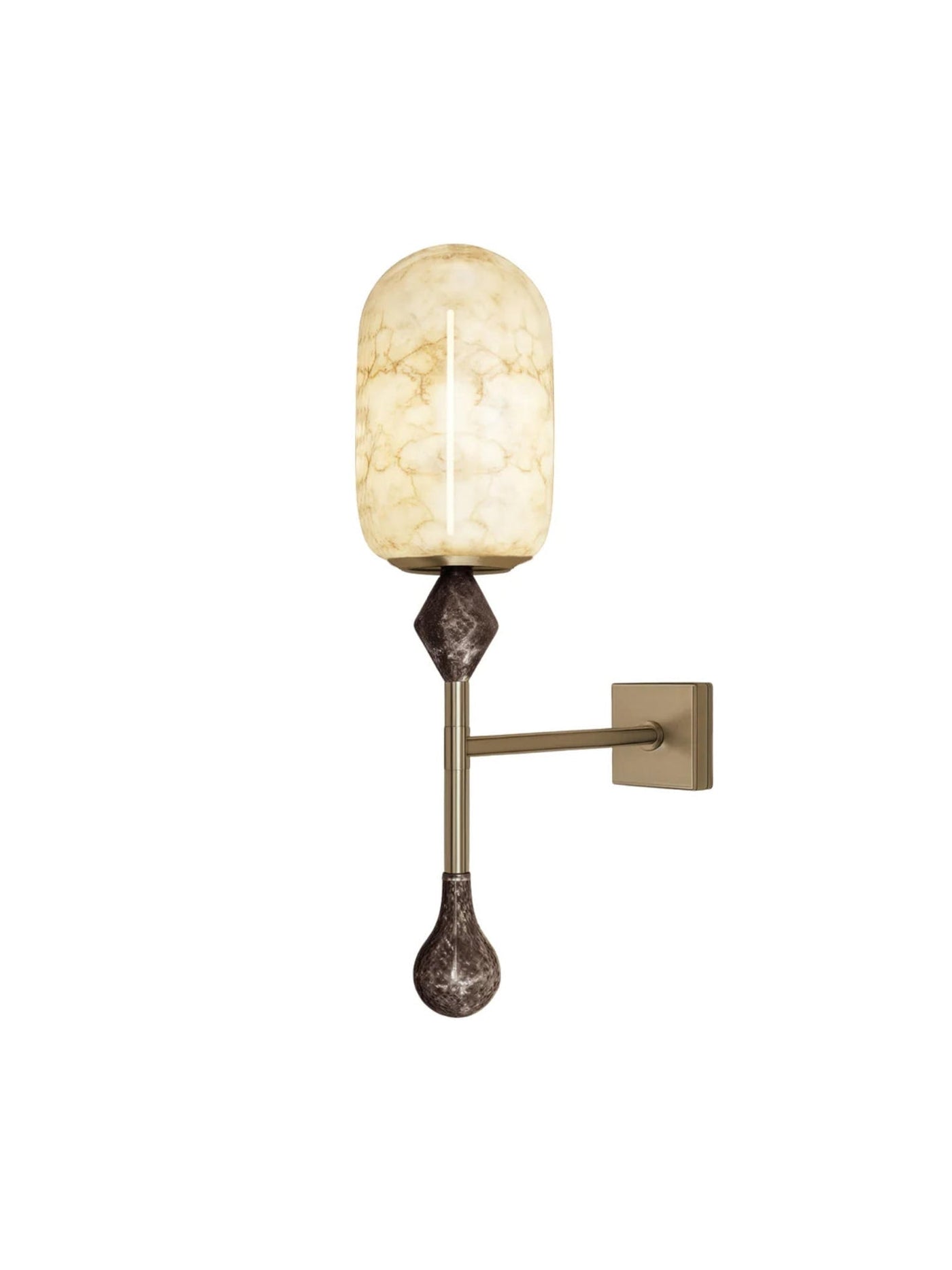 Alabaster Obelisk Double Wall Sconce