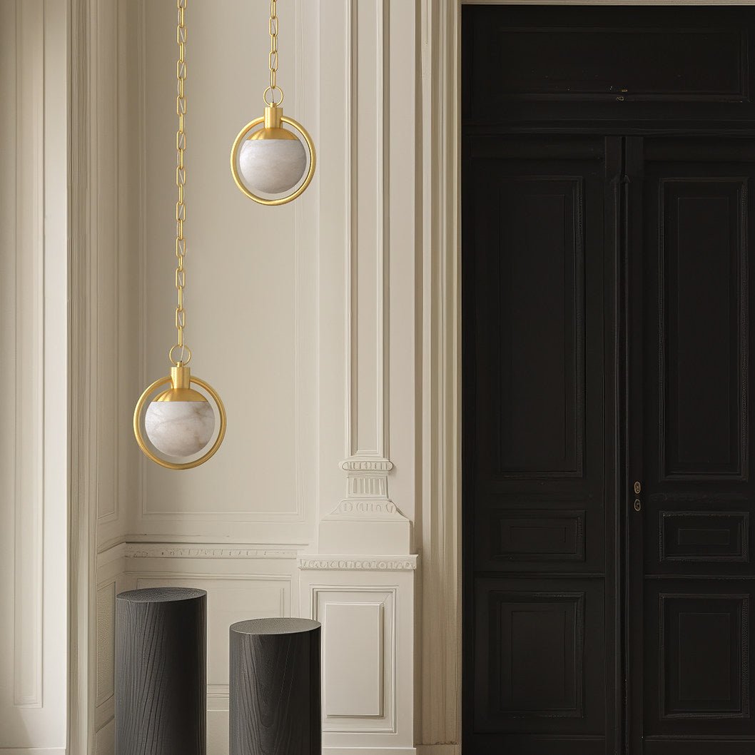 Alabaster Orb Chain Pendant Lamp