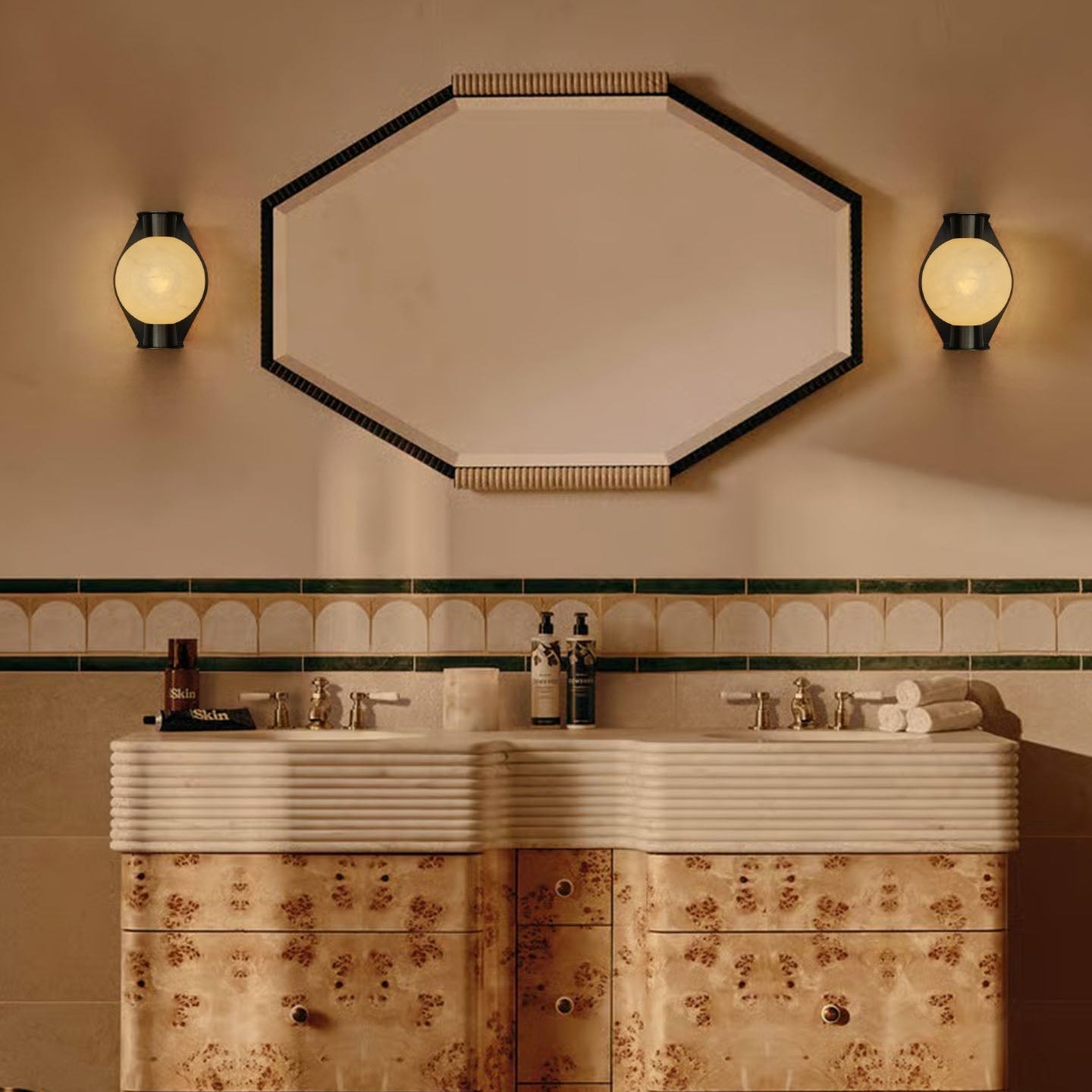 Alabaster Orb Wall Sconce