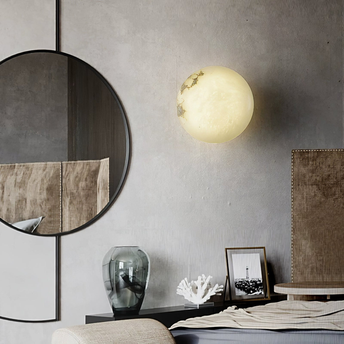 Alabaster Oval Ceiling Lamp
