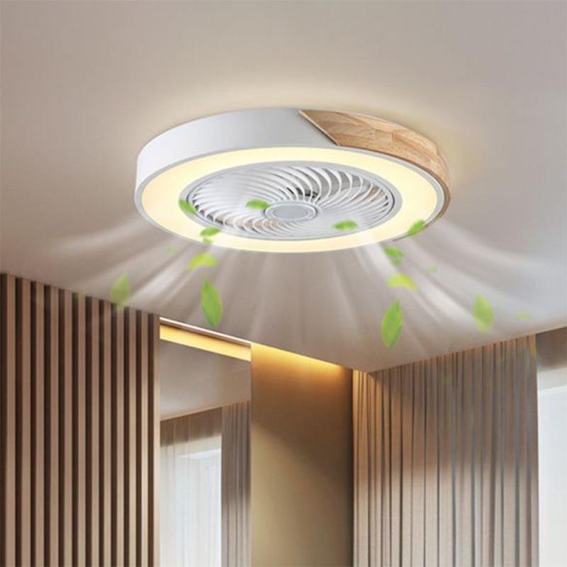 21 inch Bladeless Flush Mount Ceiling Fan with LED Light