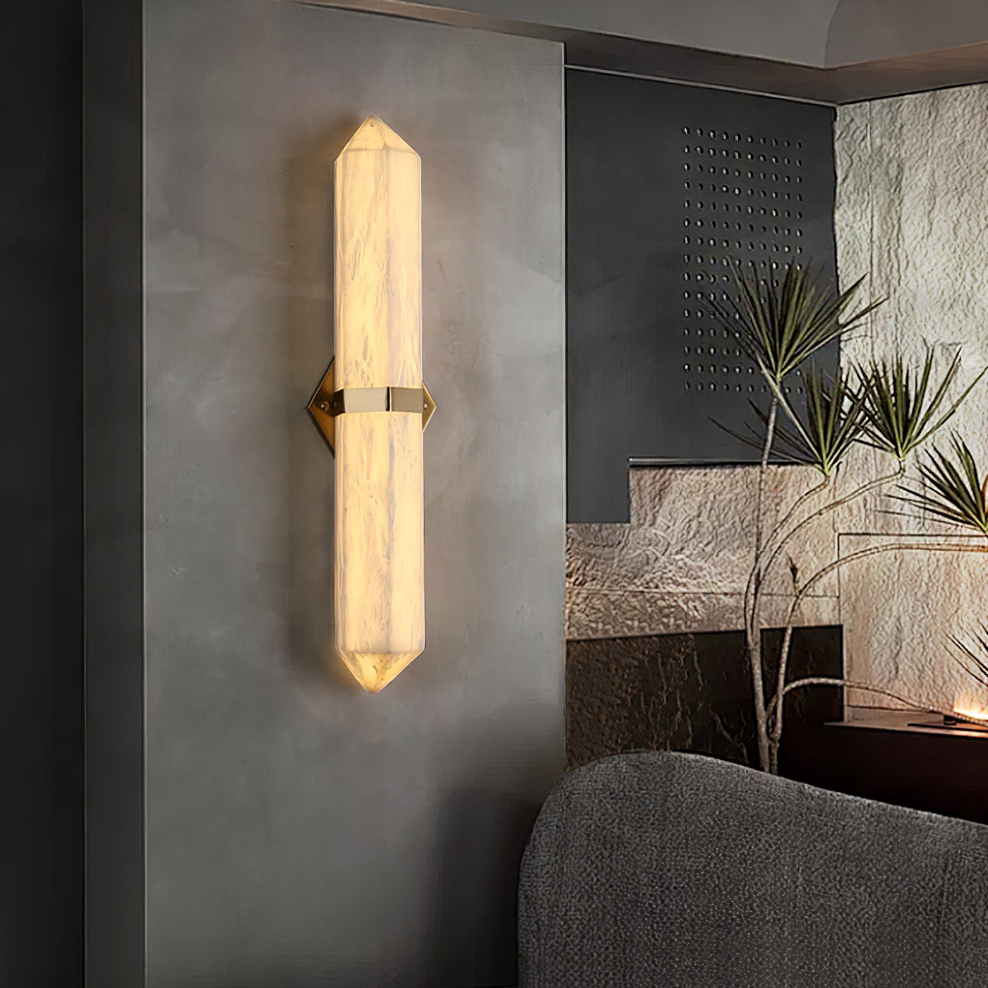 Alabaster Obelisk Wall Sconce