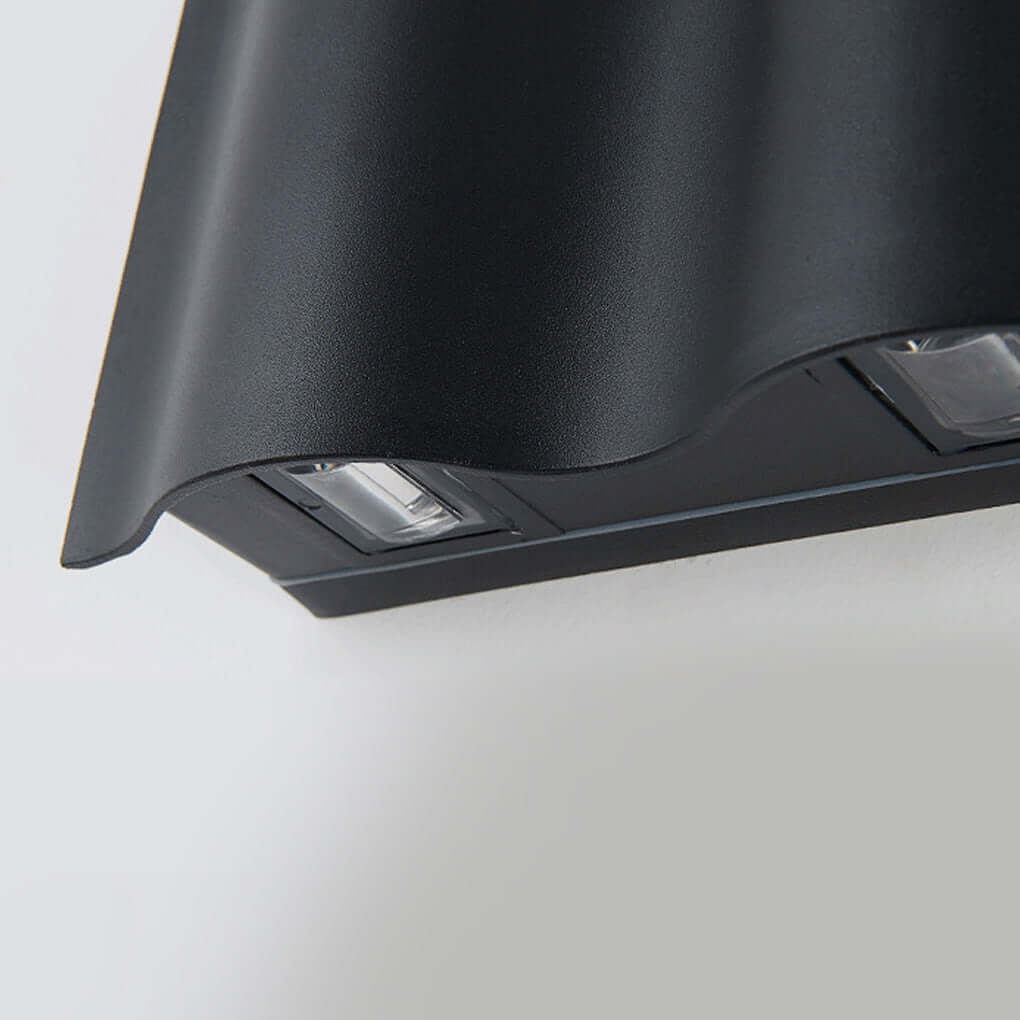 Outdoor Wall Sconce Modern LED Up Down Light Wavy Aluminum Patio