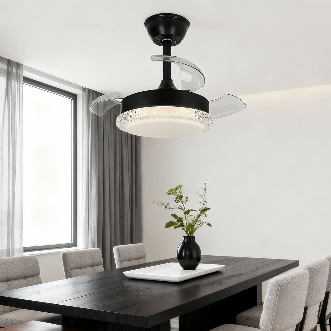 Quiet 3-Blade Flush Mount Ceiling Fan with LED Light