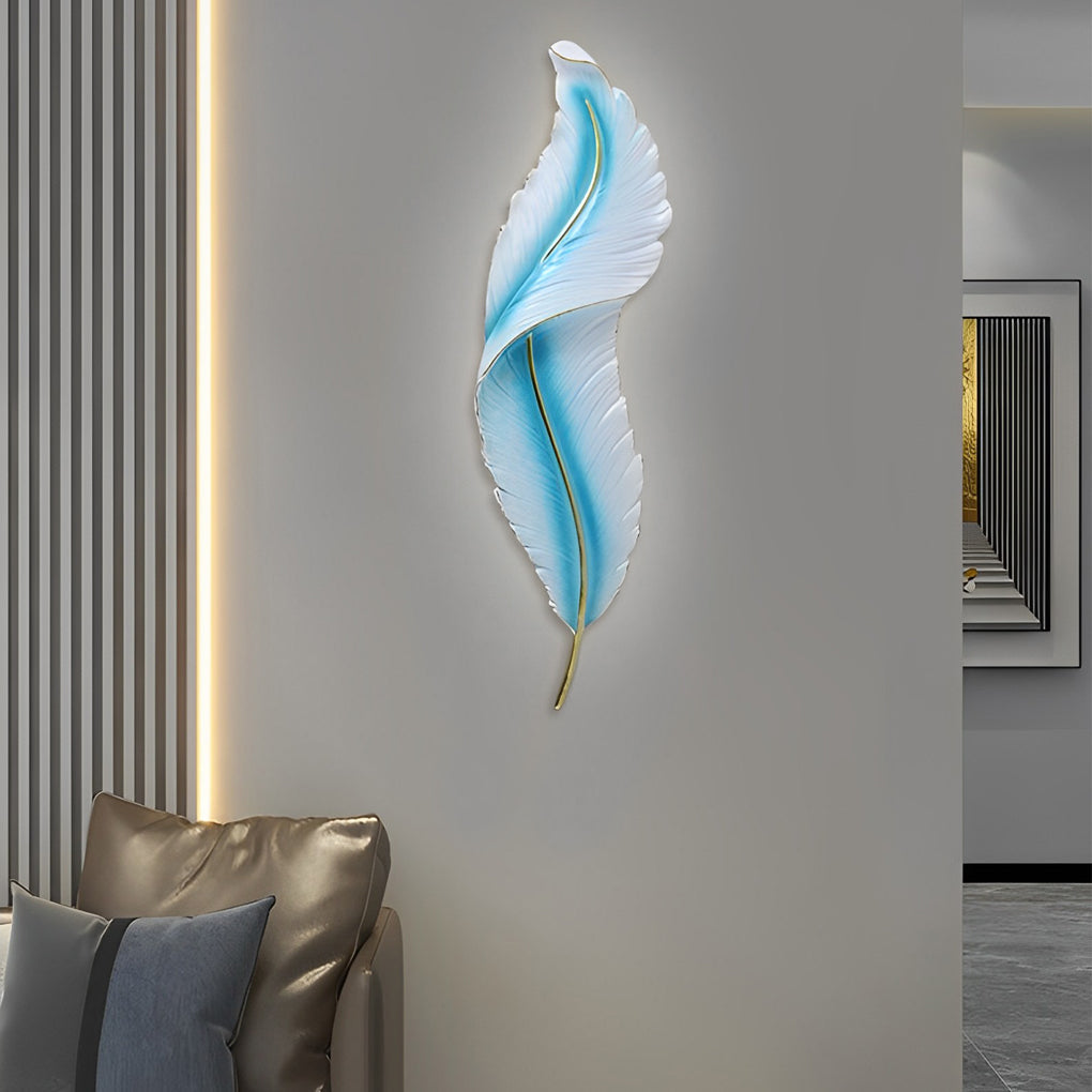 Wall Sconce - Luxury Feather LED Modern Lamp - Hallway Bedroom Light