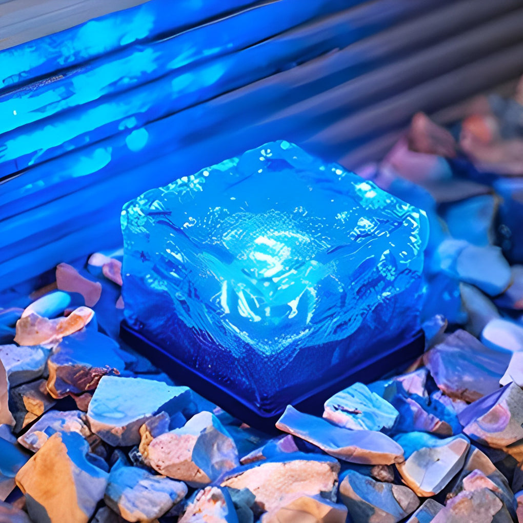 Solar Step Lights - Outdoor LED Ice Cube Deck - Pathway Garden Lamp