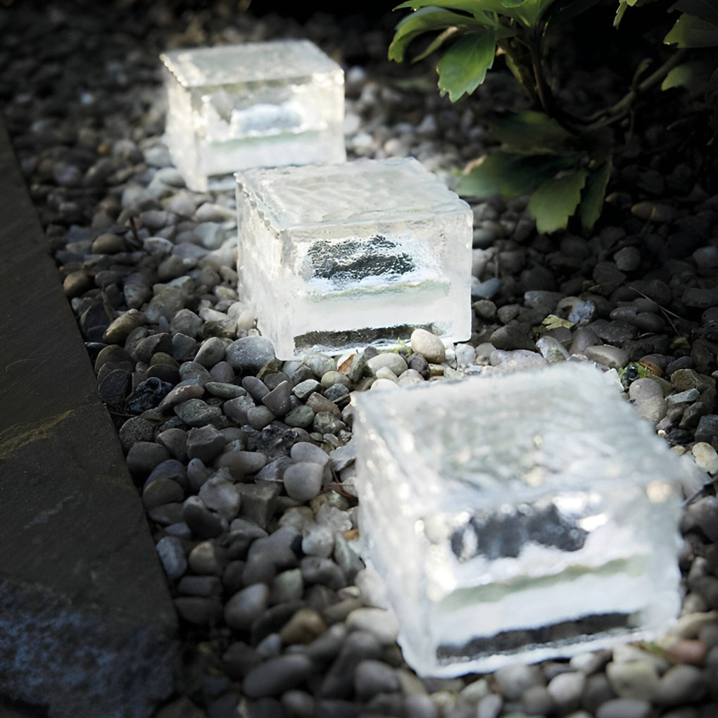 Solar Step Lights - Outdoor LED Ice Cube Deck - Pathway Garden Lamp