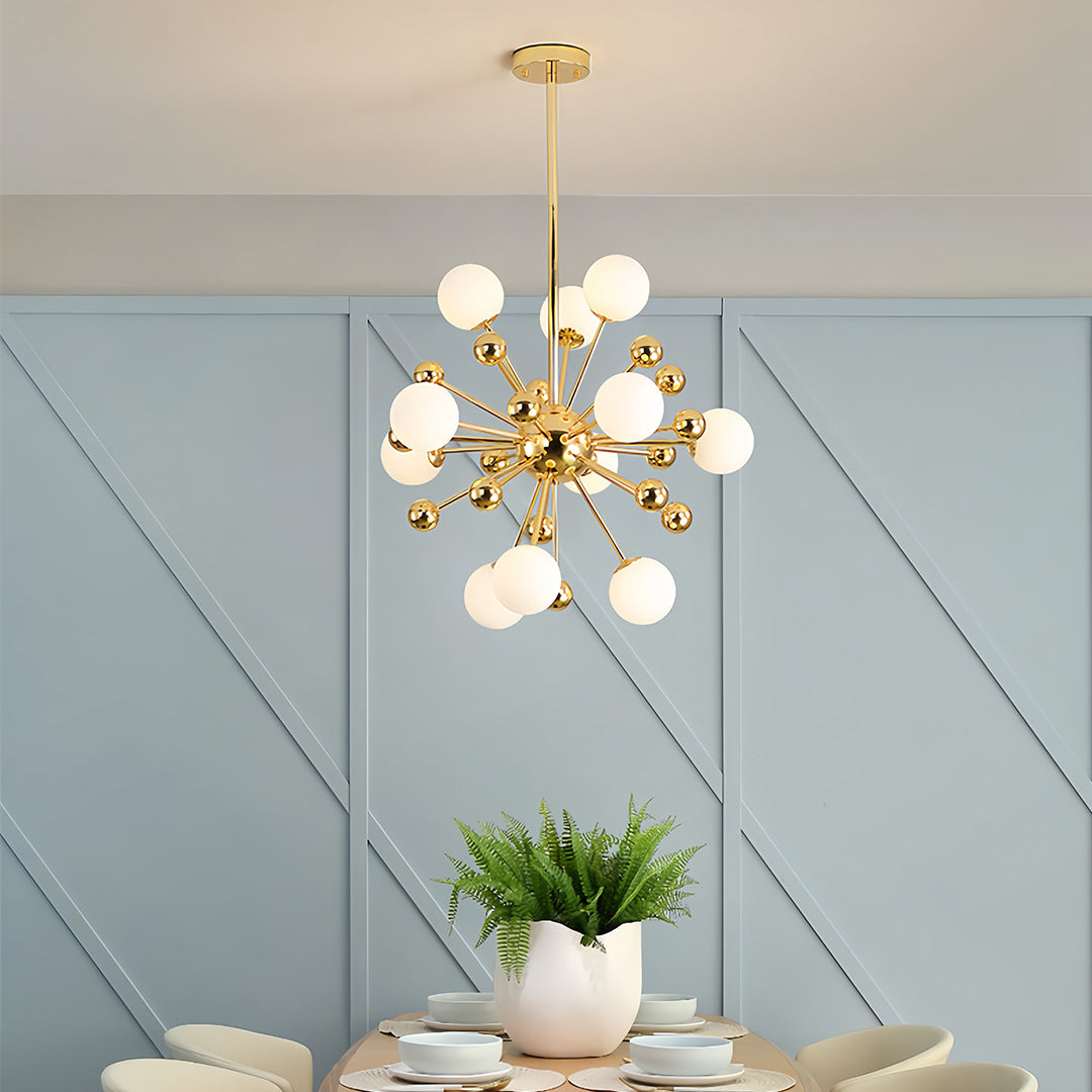 Sputnik Chandelier Modern 12-Light Gold Iron LED Nordic Ceiling Pendant