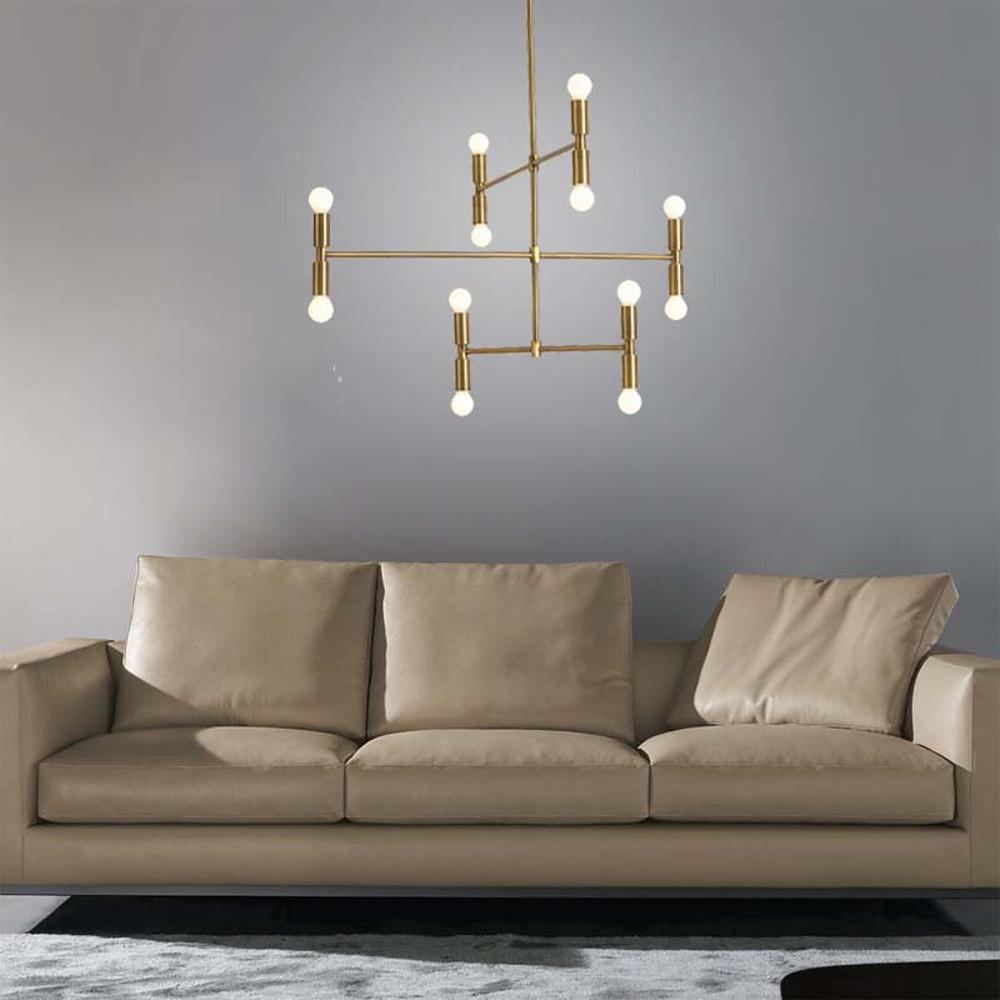 Pendant Light Modern 12-Light Adjustable Sculptural Gold Black Ceiling
