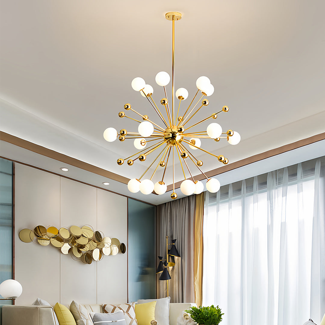 Sputnik Chandelier Modern 12-Light Gold Iron LED Nordic Ceiling Pendant