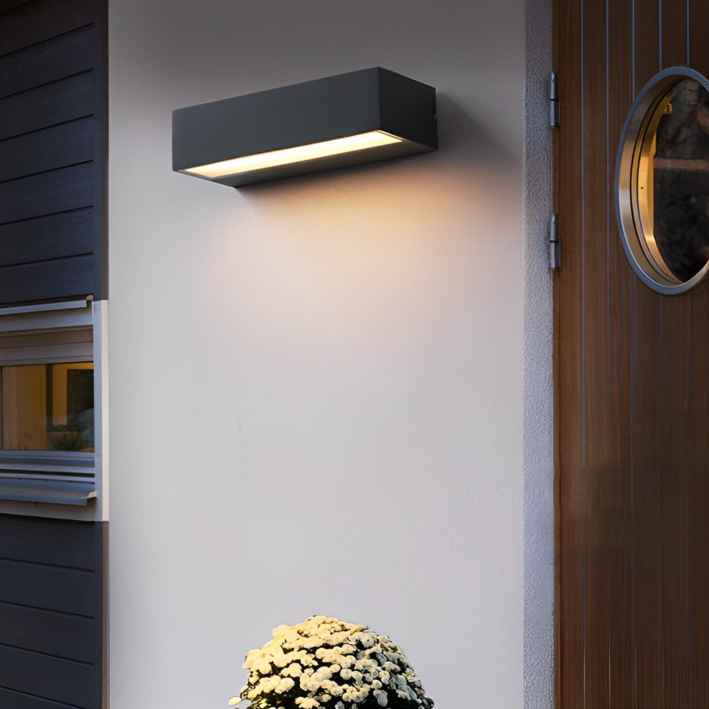 Outdoor Porch Light Modern LED Door Number Black Waterproof Sconce
