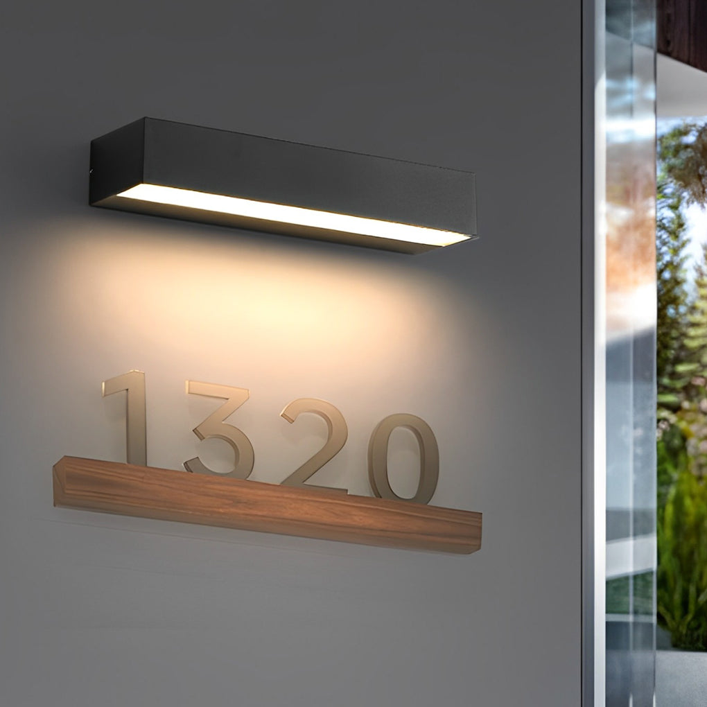 Outdoor Porch Light Modern LED Door Number Black Waterproof Sconce