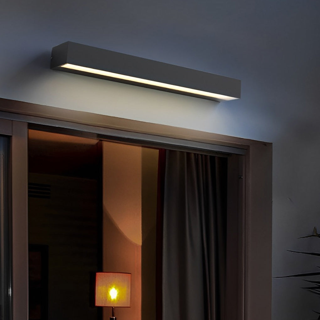 Outdoor Porch Light Modern LED Door Number Black Waterproof Sconce