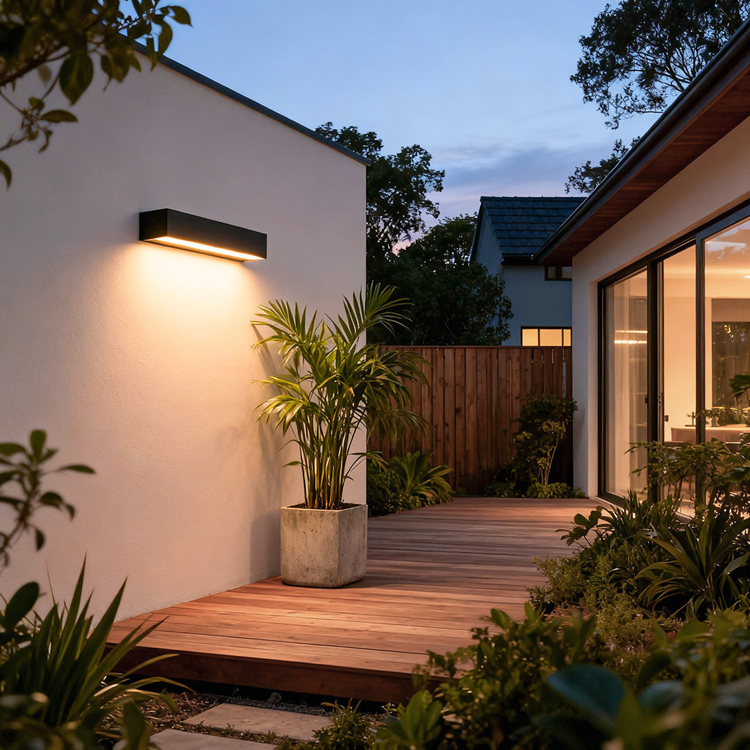 Outdoor Porch Light Modern LED Door Number Black Waterproof Sconce
