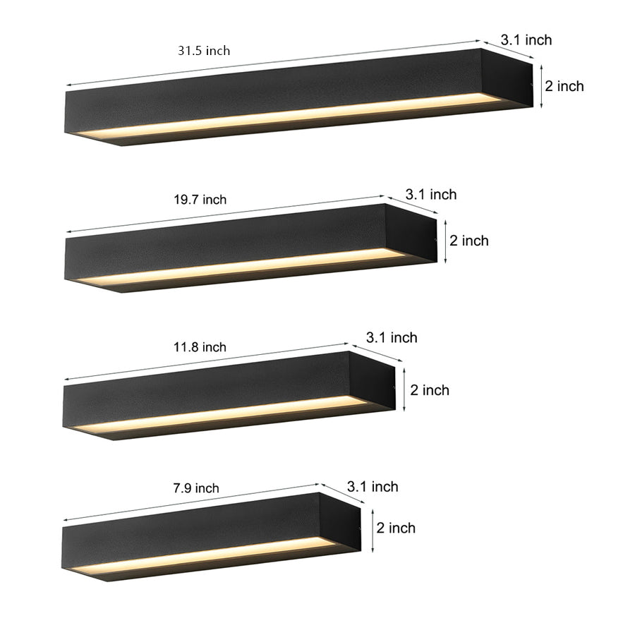 Outdoor Porch Light Modern LED Door Number Black Waterproof Sconce