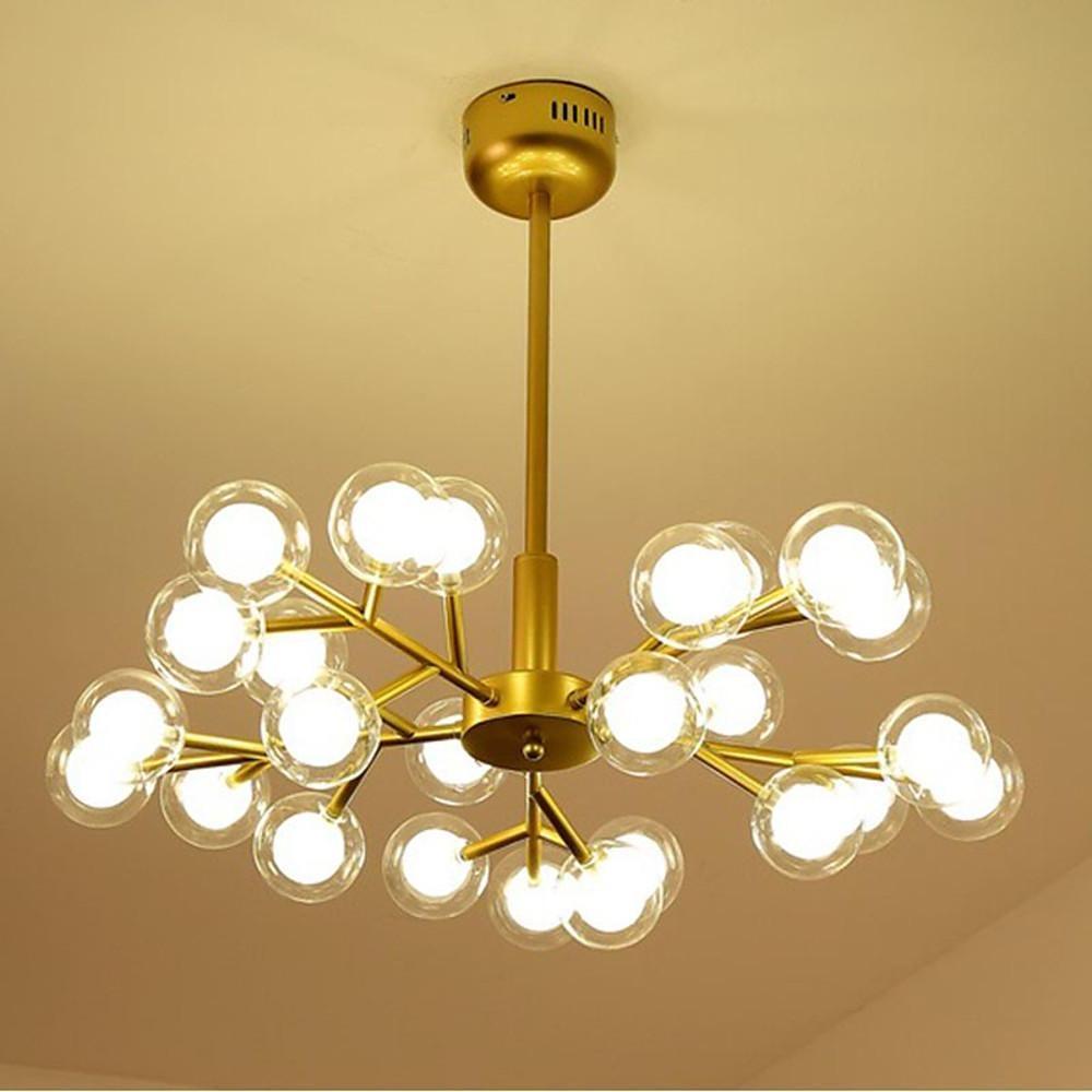 Sputnik Chandelier Modern 25-Light Glass Bubble Gold Black Pendant