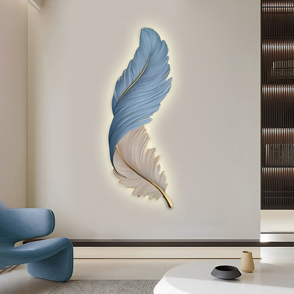 Wall Lamp Luxury Feather LED Art Deco Bedroom Living Room Sconce